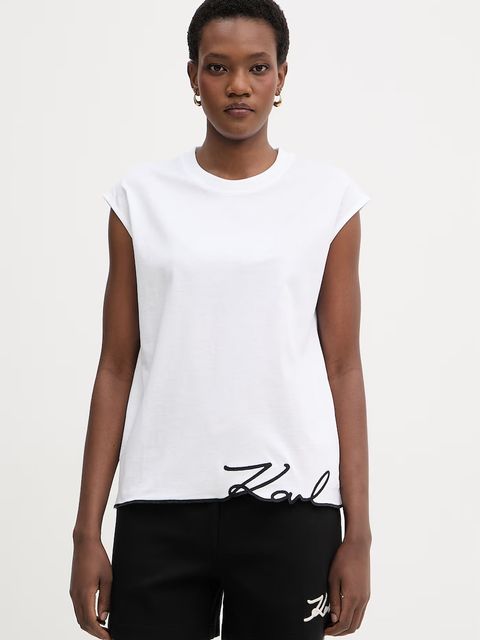 Karl Lagerfeld top damski bawełniany - zdjęcie produktu nr 2
