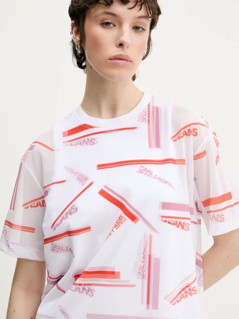 Karl Lagerfeld Jeans sukienka kolor biały mini prosta A2W13031