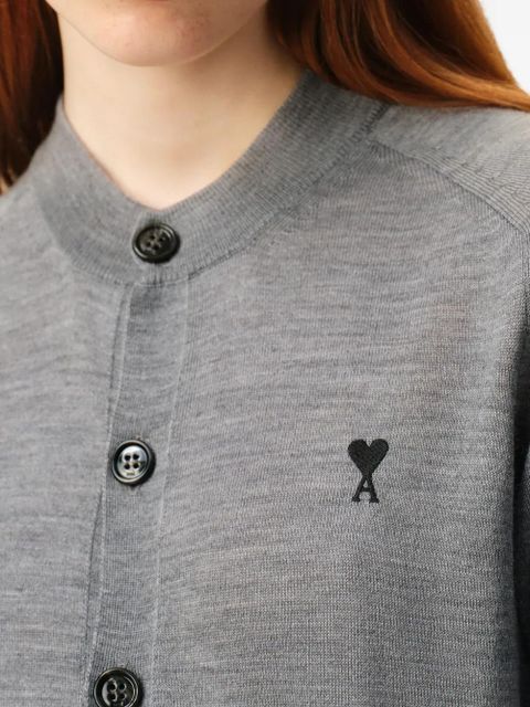 AMI Paris Ami De Coeur crew-neck cardigan - Grey