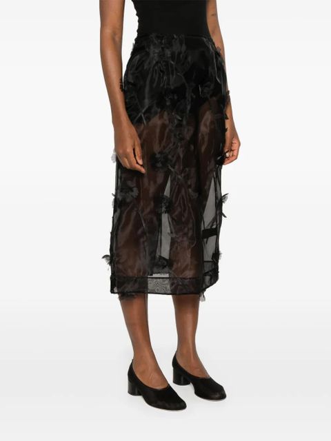 Simone Rocha carnation organza skirt - Black