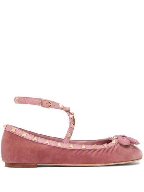 Valentino Garavani Rockstud strappy ballets - Pink