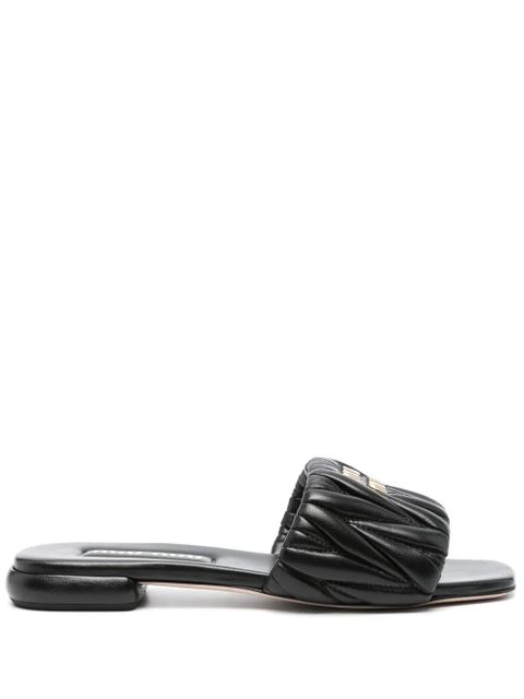 Miu Miu matelassé leather sandals - Black - zdjęcie produktu nr 1