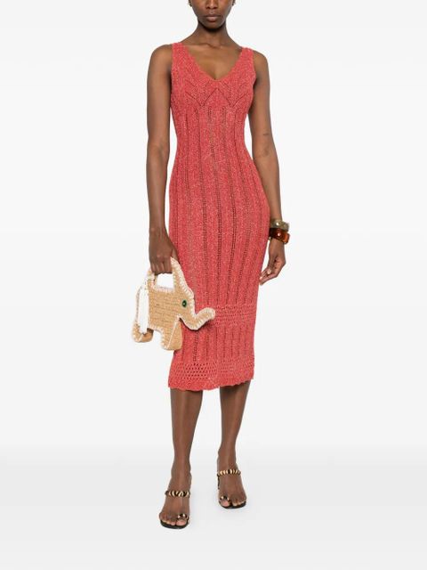 TWINSET V-neck midi dress - Red - zdjęcie produktu nr 2