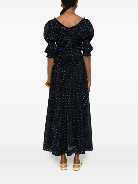 DÔEN Ischia polka-dot midi dress - Blue