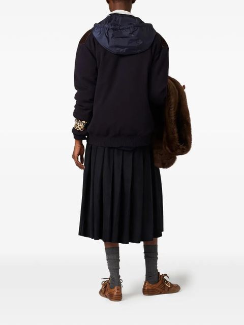 Miu Miu pleated suede midi skirt - Blue