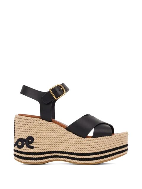 Chloé crisscross wedge sandals - Black - zdjęcie produktu nr 1