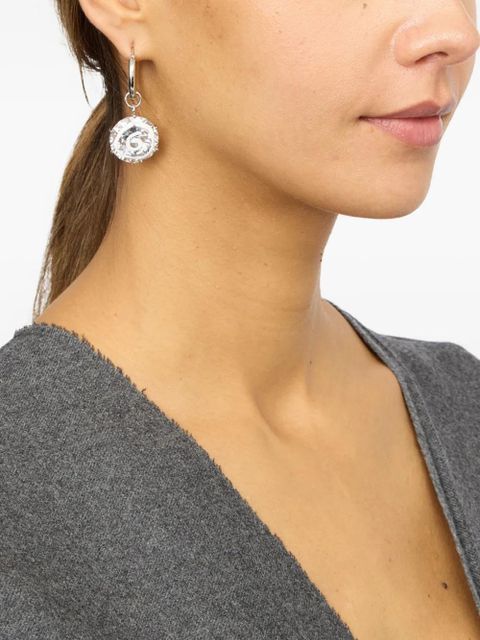 MM6 Maison Margiela pendant-embellished hoop earrings - Silver - zdjęcie produktu nr 2