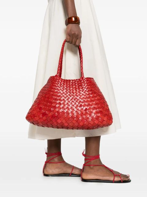 DRAGON DIFFUSION woven handle tote bag - Red