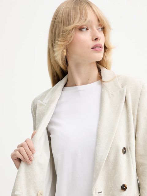 Marella marynarka kolor beżowy jednorzędowa gładka 2523916074200