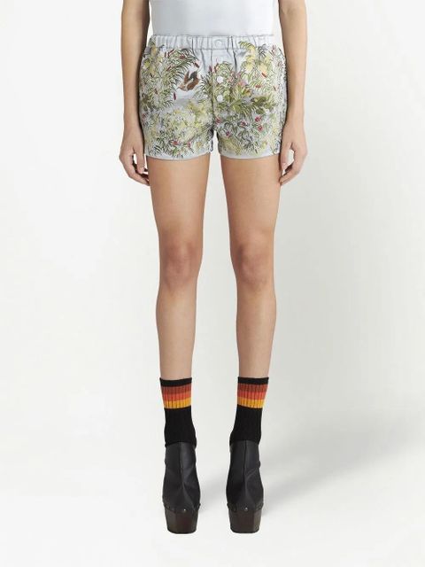 ETRO embroidered satin shorts - Grey