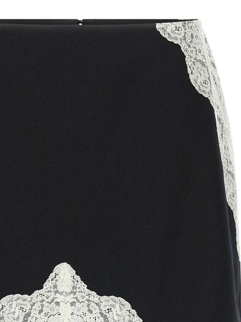 Jil Sander lace-inserts midi skirt - Black