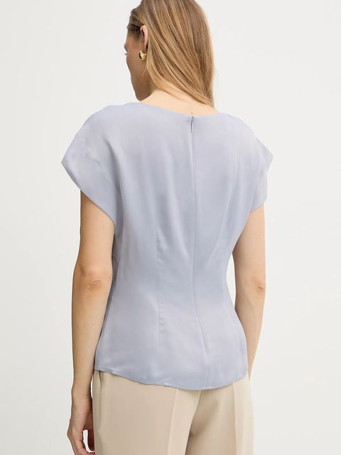 BOSS bluzka damska kolor niebieski gładka 50541815