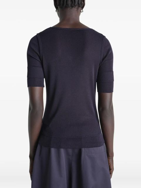 LEMAIRE trompe l'oeil short-sleeve top - Blue