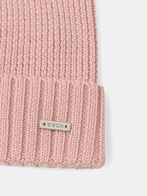 Geox czapka wełniana CELESTYE kolor różowy W5660G T3310 - zdjęcie produktu nr 2