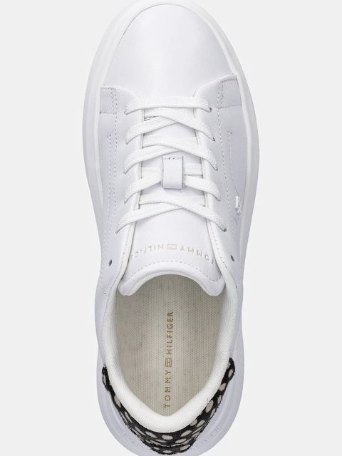Tommy Hilfiger sneakersy skórzane ANIMAL PRINT PLATFORM SNEAKER damskie kolor biały FW0FW09023