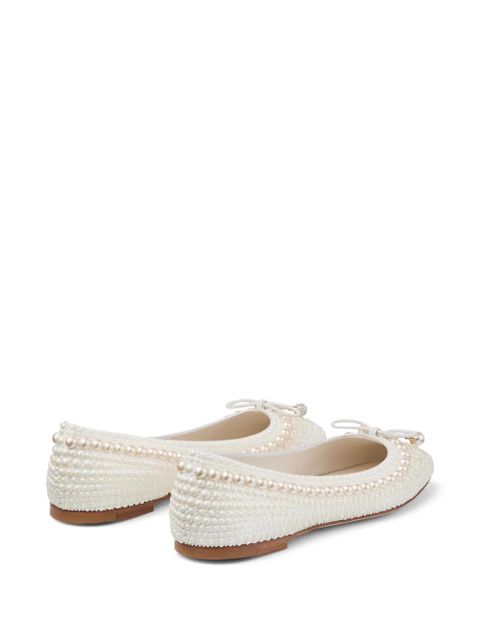 Jimmy Choo Elme pearl-embellished ballerina shoes - White