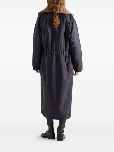 Prada raglan-sleeve patch-pocket coat - Blue