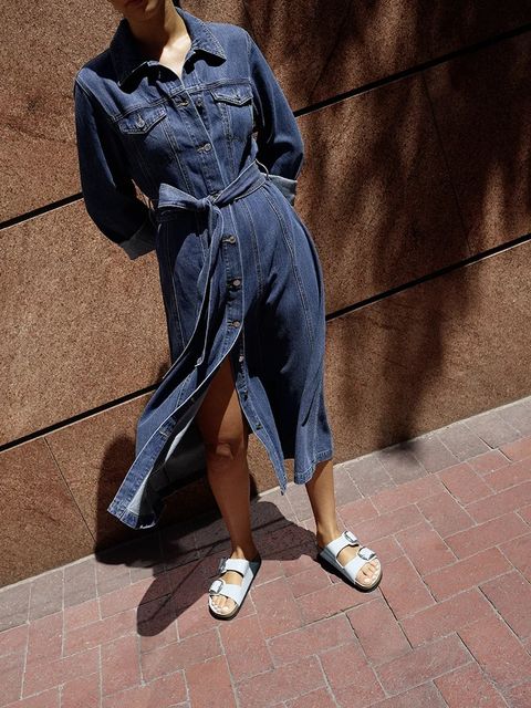 Birkenstock klapki skórzane Arizona Big Buckle damskie kolor niebieski 1030327