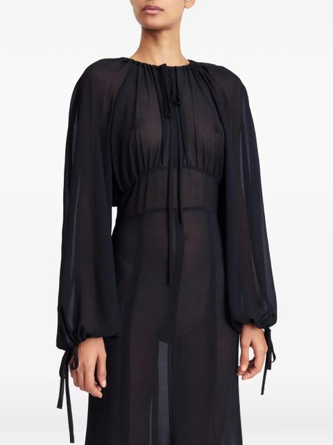 16Arlington Davis feather-trim midi dress - Black