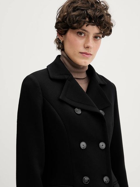 Sisley płaszcz kolor czarny 2OUALN05Z