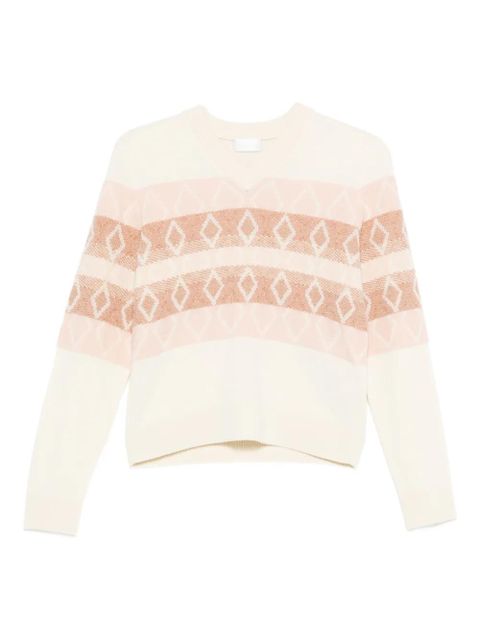 Moncler geometric-pattern wool sweater - Neutrals - zdjęcie produktu nr 1