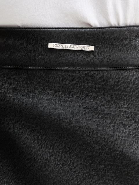 Karl Lagerfeld spódnica z domieszką wełny kolor czarny mini prosta B1W12001