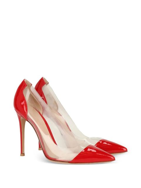 Gianvito Rossi Plexi pointed-toe pumps - Red - zdjęcie produktu nr 2