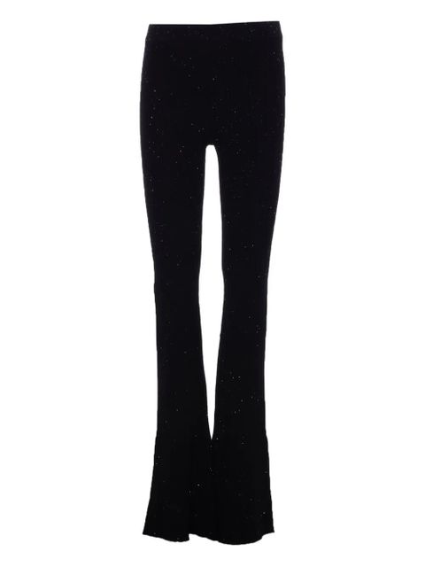 PINKO crystal-embellished ribbed trousers - Black - zdjęcie produktu nr 1