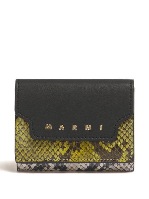 Marni python-print wallet - ZO998 BLACK/STONE WHITE/AMBER - zdjęcie produktu nr 1