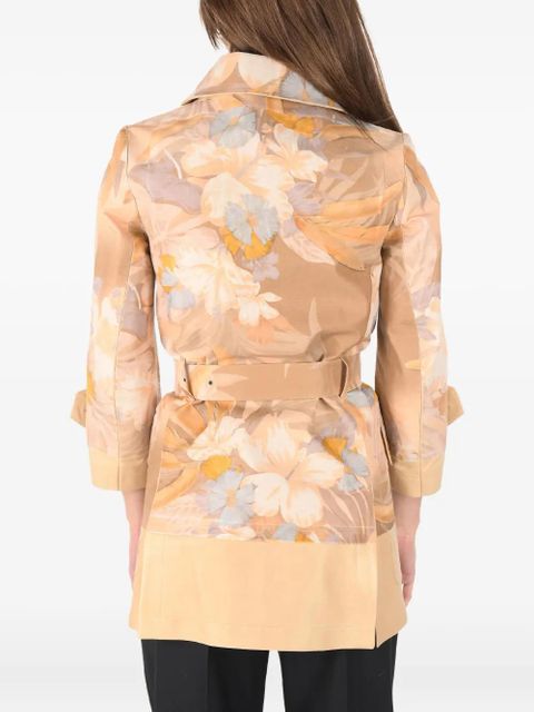 Maison Margiela floral-print belted jacket - Neutrals