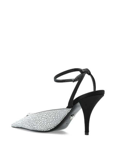 Versace 85mm Crystal La Medusa slingback pumps - Silver