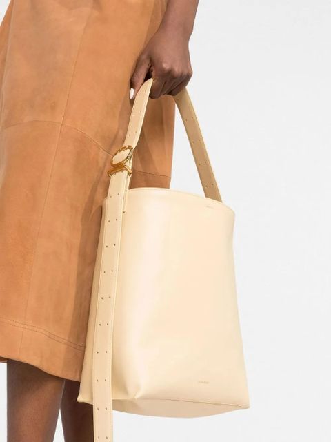 Jil Sander Cannolo leather tote bag - Yellow - zdjęcie produktu nr 2