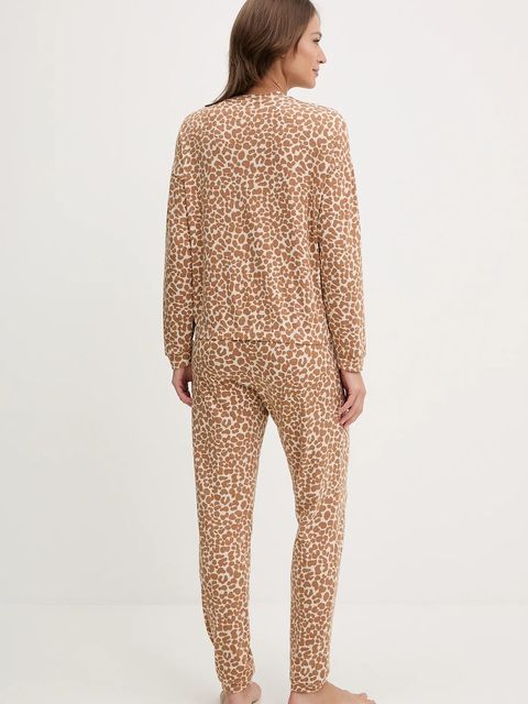 United Colors of Benetton piżama damska kolor brązowy 32QH3P04E