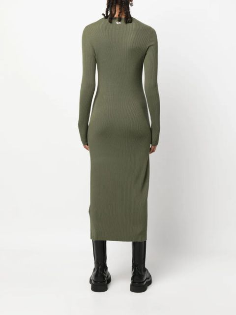 Diesel cut-out wool-blend dress - Green