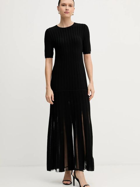 Tommy Hilfiger sukienka kolor czarny maxi rozkloszowana WW0WW47675 - zdjęcie produktu nr 1