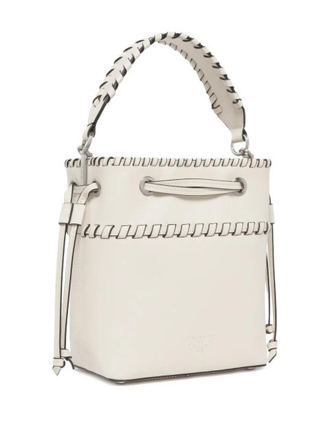 PINKO braided-handle bucket bag - White