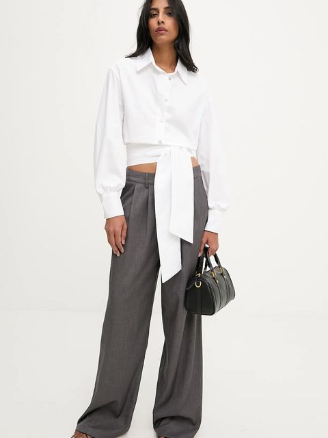 Answear.LAB koszula damska kolor biały relaxed z kołnierzykiem klasycznym