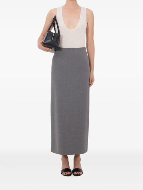 LouLou de Saison Samos Lds vent maxi skirt - Grey