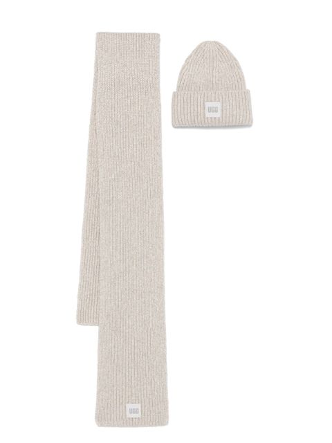 UGG chunky rib knit scarf and beanie set - Grey - zdjęcie produktu nr 1