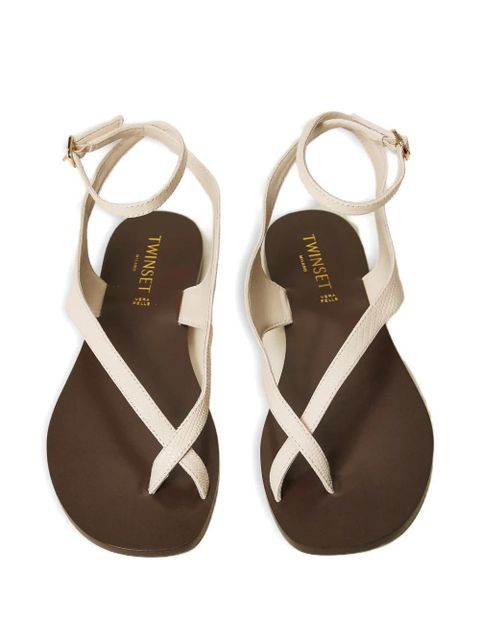 TWINSET ankle-strap leather sandals - Neutrals