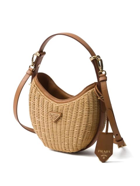 Prada Arqué woven shoulder bag - Neutrals