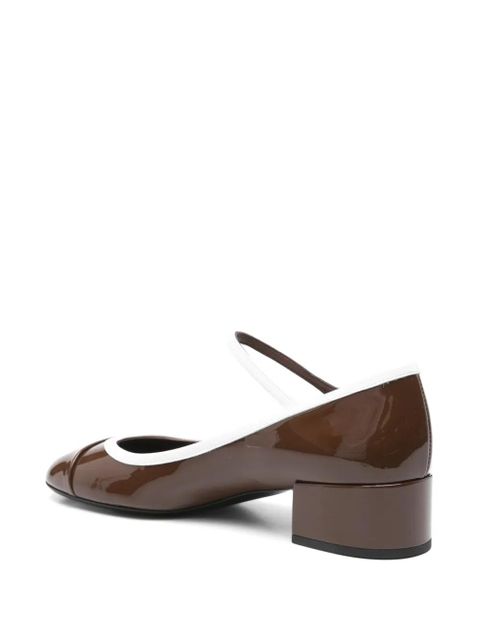 Miu Miu 35mm two-tone patent pumps - Brown