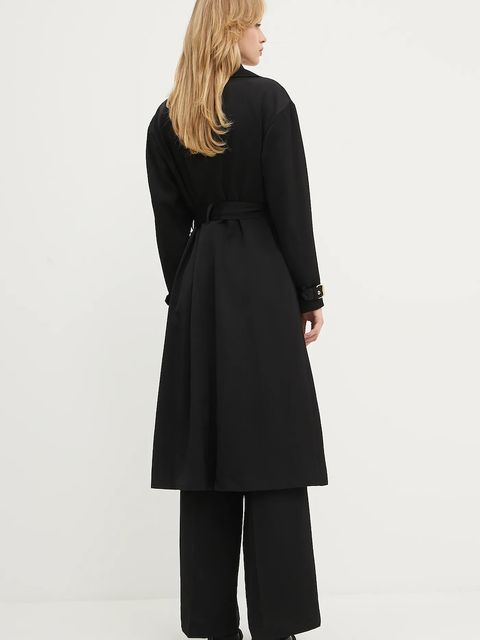 Marciano by Guess trencz z domieszką wełny NINA damski kolor czarny przejściowy dwurzędowy 5YGL03 7340A