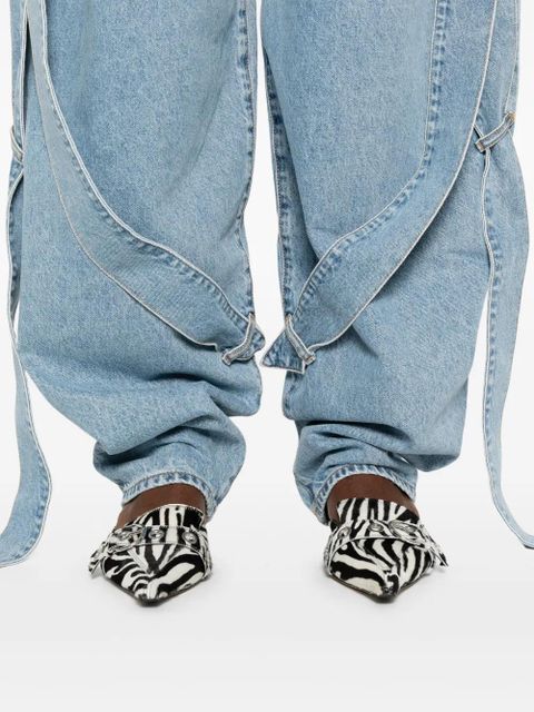 The Attico multi-string jeans - Blue