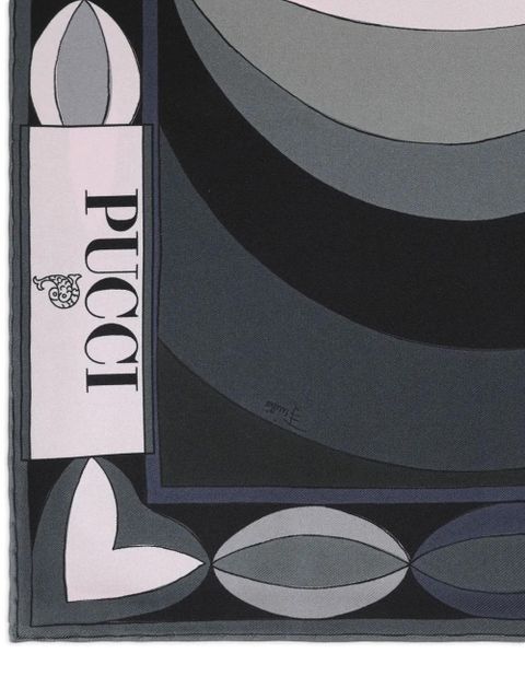 PUCCI geometric-pattern silk scarf - Black