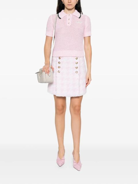 Casablanca textured-knit polo top - Pink - zdjęcie produktu nr 2