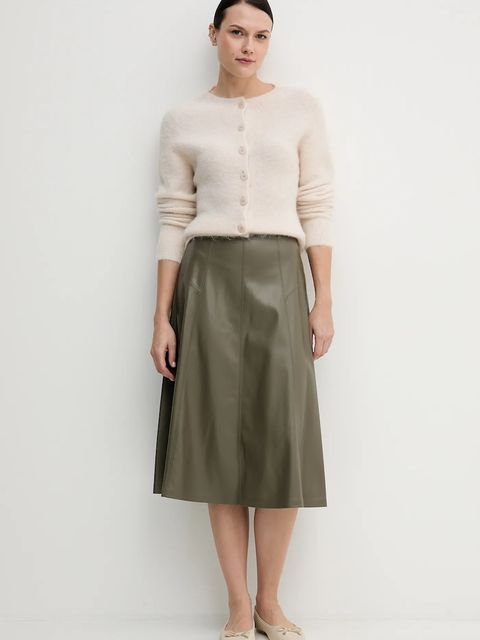 United Colors of Benetton spódnica kolor zielony midi rozkloszowana 4M3CD0059 - zdjęcie produktu nr 2