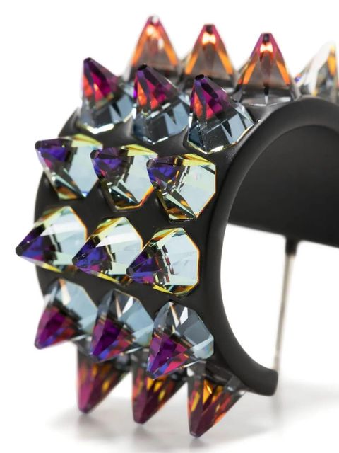 Amina Muaddi small Karma hoop earrings - Grey - zdjęcie produktu nr 2