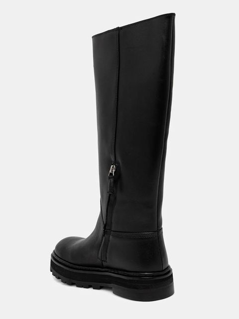 Patrizia Pepe kozaki skórzane damskie kolor czarny na platformie 8Y0135 L048 FB30