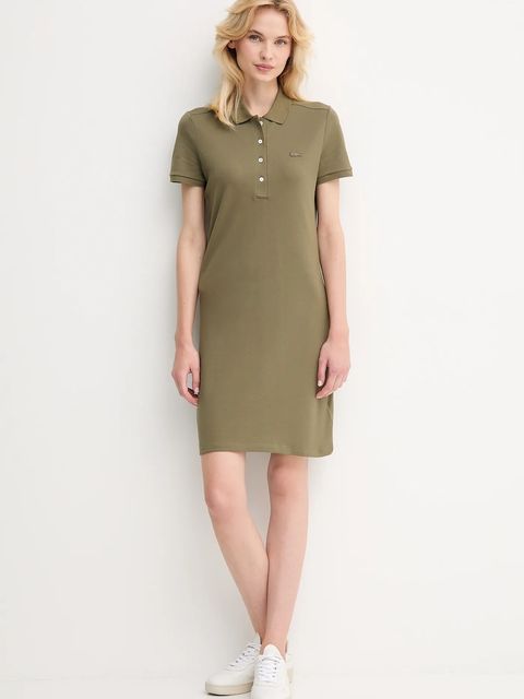 Lacoste sukienka kolor zielony mini prosta